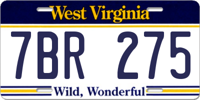 WV license plate 7BR275