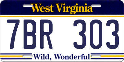 WV license plate 7BR303
