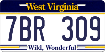 WV license plate 7BR309