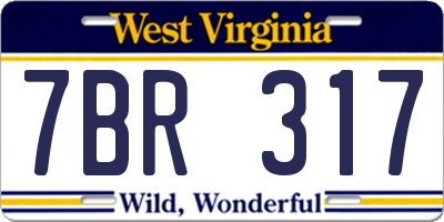WV license plate 7BR317