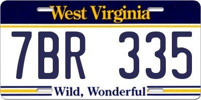 WV license plate 7BR335
