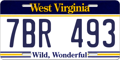 WV license plate 7BR493