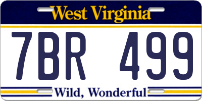 WV license plate 7BR499