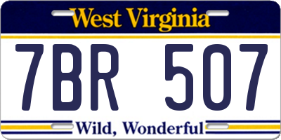 WV license plate 7BR507