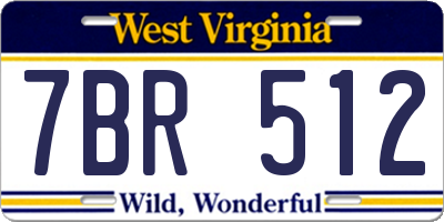 WV license plate 7BR512