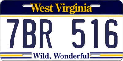 WV license plate 7BR516