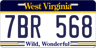 WV license plate 7BR568