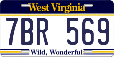 WV license plate 7BR569