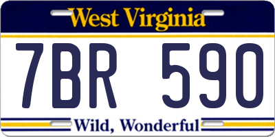WV license plate 7BR590