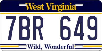WV license plate 7BR649