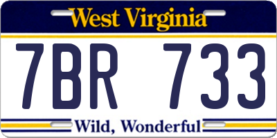 WV license plate 7BR733