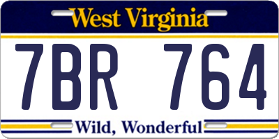 WV license plate 7BR764