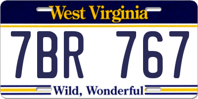WV license plate 7BR767