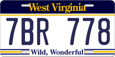 WV license plate 7BR778