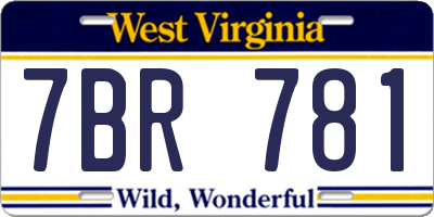 WV license plate 7BR781