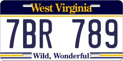WV license plate 7BR789