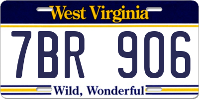 WV license plate 7BR906