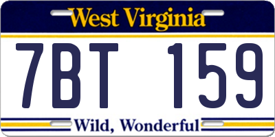 WV license plate 7BT159