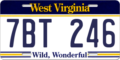 WV license plate 7BT246