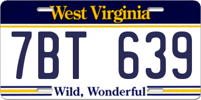 WV license plate 7BT639