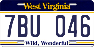 WV license plate 7BU046