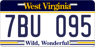 WV license plate 7BU095