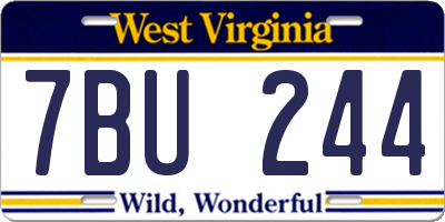 WV license plate 7BU244