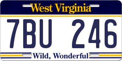 WV license plate 7BU246