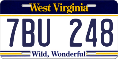 WV license plate 7BU248