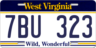 WV license plate 7BU323