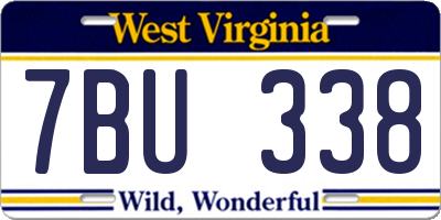 WV license plate 7BU338