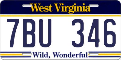 WV license plate 7BU346