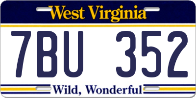 WV license plate 7BU352