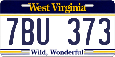 WV license plate 7BU373