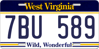 WV license plate 7BU589