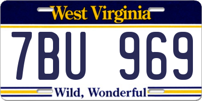 WV license plate 7BU969