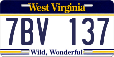 WV license plate 7BV137