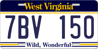 WV license plate 7BV150