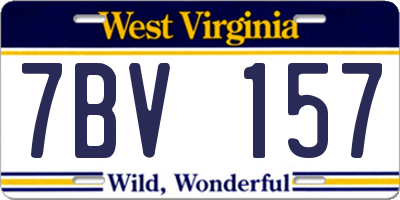 WV license plate 7BV157