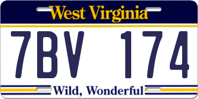 WV license plate 7BV174