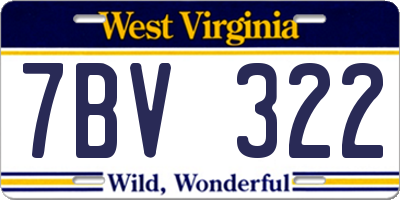 WV license plate 7BV322