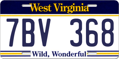 WV license plate 7BV368