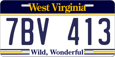 WV license plate 7BV413