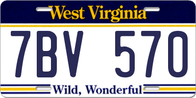 WV license plate 7BV570