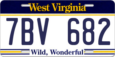 WV license plate 7BV682