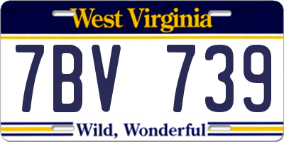 WV license plate 7BV739