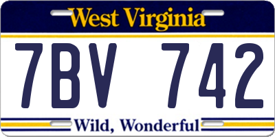 WV license plate 7BV742