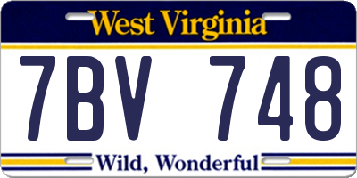 WV license plate 7BV748