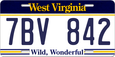WV license plate 7BV842