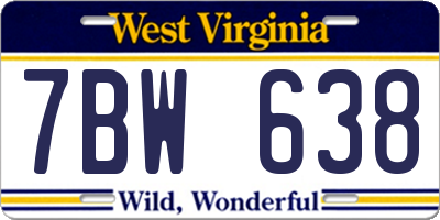 WV license plate 7BW638